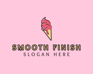 Melting Ice Cream Cone  logo design