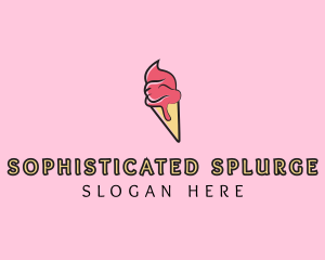 Melting Ice Cream Cone  logo design