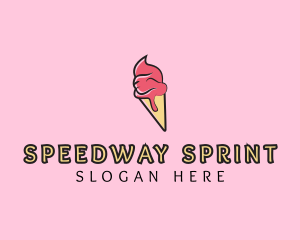 Melting Ice Cream Cone  logo design