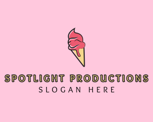 Melting Ice Cream Cone  logo design