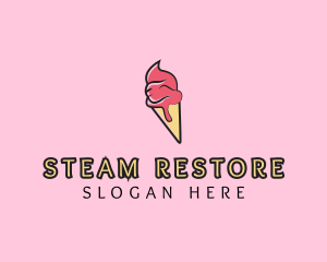 Melting Ice Cream Cone  logo design