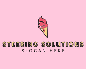 Melting Ice Cream Cone  logo design