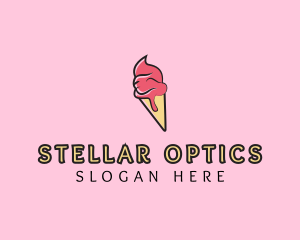 Melting Ice Cream Cone  logo design