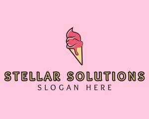 Melting Ice Cream Cone  logo design