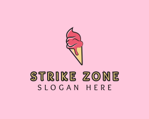 Melting Ice Cream Cone  logo design