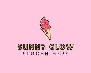 Melting Ice Cream Cone  logo design