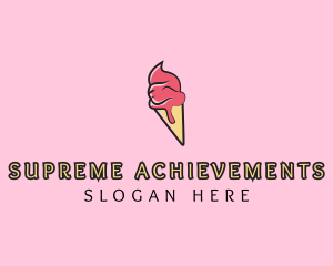 Melting Ice Cream Cone  logo design