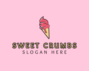 Melting Ice Cream Cone  logo design