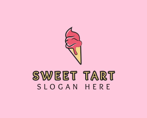 Melting Ice Cream Cone  logo design