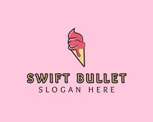 Melting Ice Cream Cone  logo design