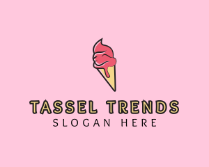 Melting Ice Cream Cone  logo design