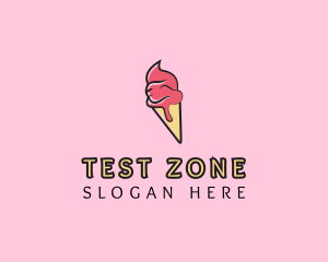 Melting Ice Cream Cone  logo design