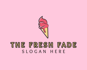 Melting Ice Cream Cone  logo design