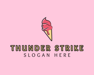 Melting Ice Cream Cone  logo design