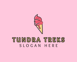 Melting Ice Cream Cone  logo design