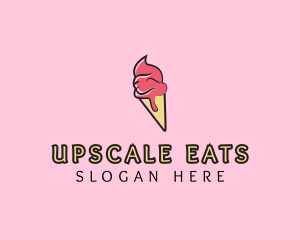 Melting Ice Cream Cone  logo design