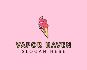 Melting Ice Cream Cone  logo design