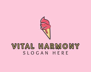 Melting Ice Cream Cone  logo design