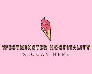 Melting Ice Cream Cone  logo design