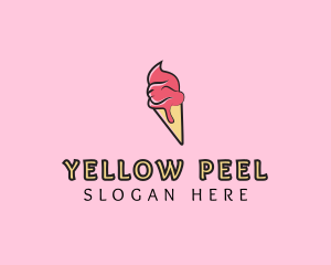 Melting Ice Cream Cone  logo design