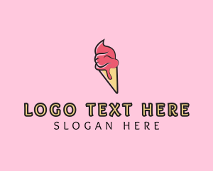 Sugar - Melting Ice Cream Cone logo design