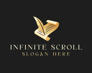 Legal Scroll Feather Quill logo design