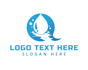 Pure - Water Drop Letter Q logo design
