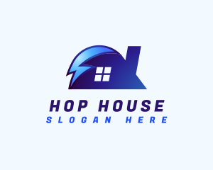 Lightning House Electricity logo design