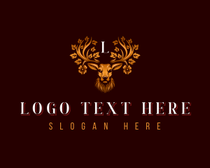 Elegant Floral Deer logo