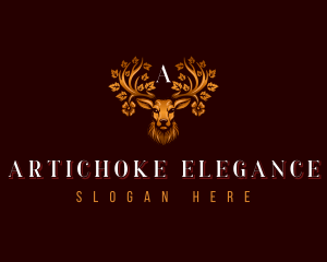 Elegant Floral Deer logo design