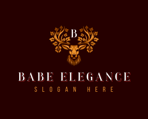 Elegant Floral Deer logo design