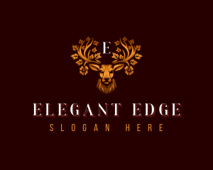 Elegant Floral Deer logo design