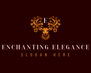 Elegant Floral Deer logo design