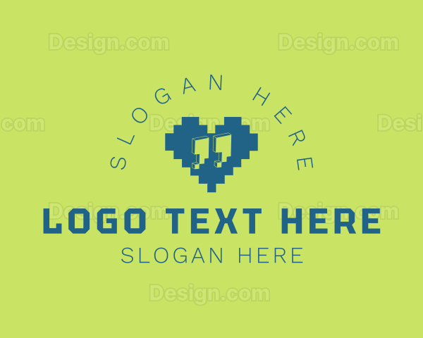 Pixel Heart Quote Logo