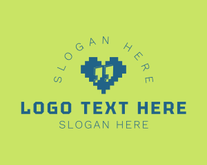 Pixel Heart Quote logo