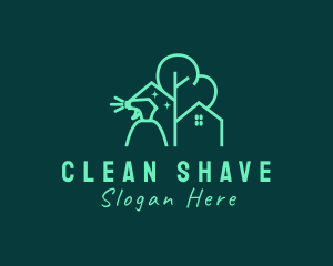 Residential House Cleaning Sprayer logo design