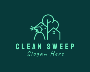 Residential House Cleaning Sprayer logo design