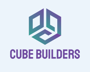 Purple Green Cube logo design