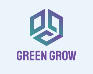 Purple Green Cube logo design