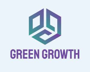 Purple Green Cube logo design