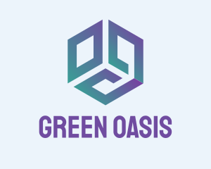 Purple Green Cube logo design