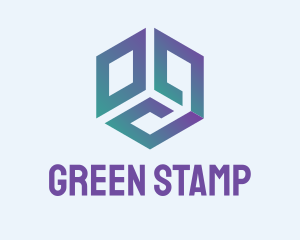 Purple Green Cube logo design