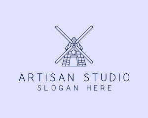 Farm Windmill Barn logo design