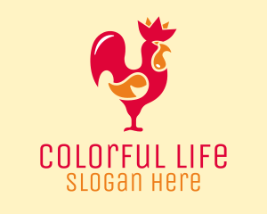 Red Chicken Rooster logo design