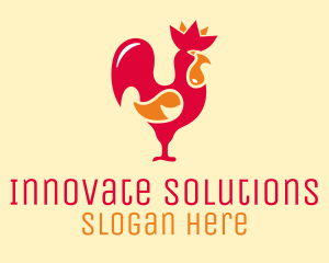 Red Chicken Rooster logo design