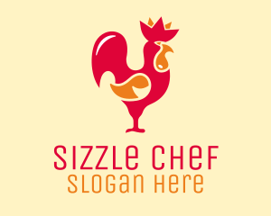 Red Chicken Rooster logo design