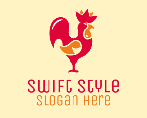 Red Chicken Rooster logo design