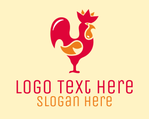 Poultry - Red Chicken Rooster logo design