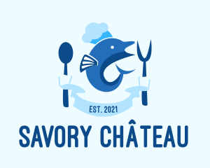 Nautical Dolphin Chef  logo design