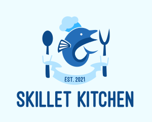 Nautical Dolphin Chef  logo design